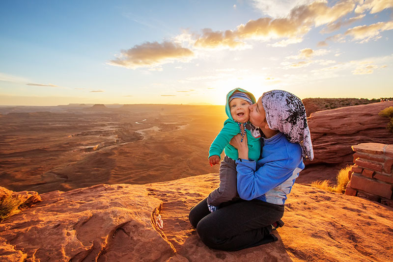 Woman and child in Canyonlands National Park