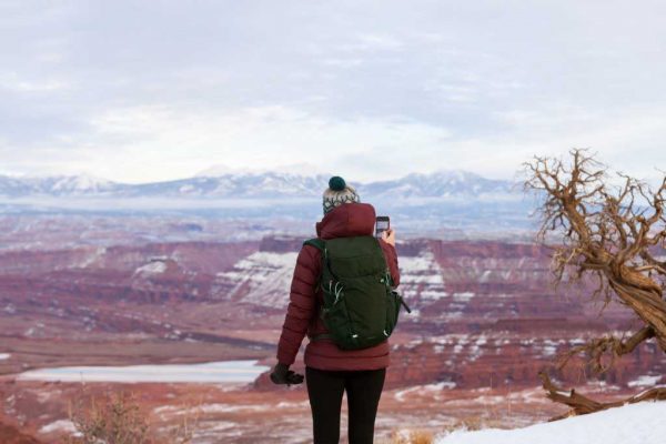 Dead Horse Point Winter Hiker