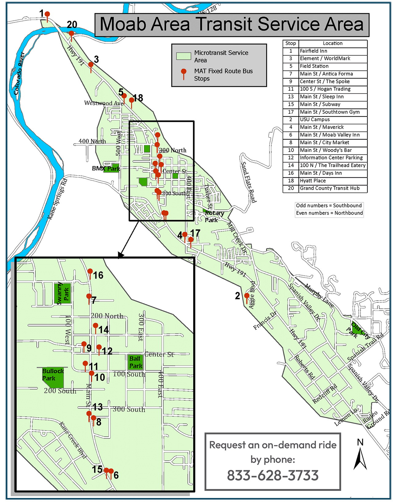 Moab Area Transit Map