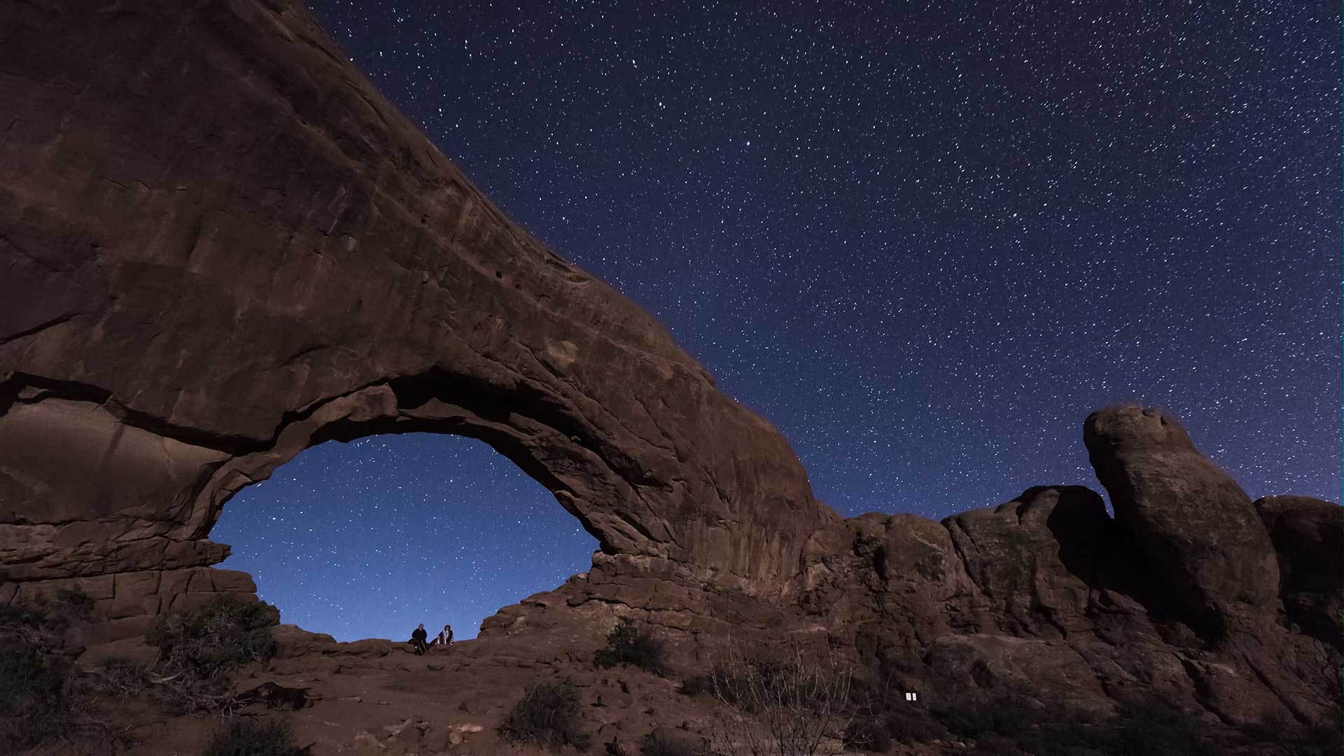 Windows District of Arches National Park at Night